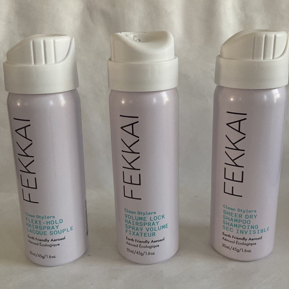 FEKKAI 3p Earth Friendly Flexi Hold Volume Lock Hairspray Dry Shampoo NWT $36 - Picture 2 of 6